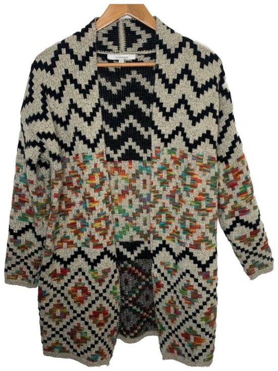 Sweaters - Dreamers by debut Open Cardigan Sz L Multicolor Aztec Geometric Southwest Knit
